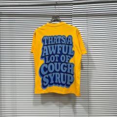 Cough Syrup Y2K Relax Street Bright Yellow Background Cartoon Honey Bear Purple Syrup Dripping Liquid Art Print T-Shirt 29344143