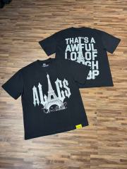 Cough Syrup Sketch Texture Eiffel Tower ALCS Gothic Letter Front Embedded Tower Stacked Slogan Tee 2 colors 29290147