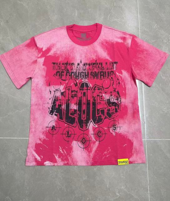 Cough Syrup Gothic Stacked ALDCS Letter Crosshair Target Circle Detail Large Worn Number 18 Graphic Print Tee 2 colors 29303872