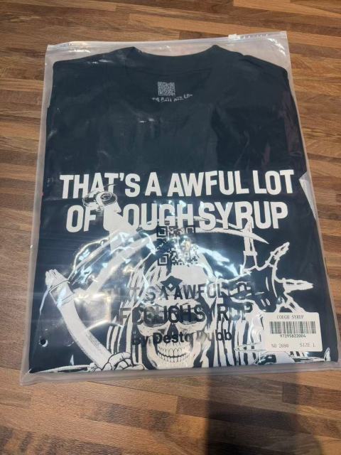 Cough Syrup Gothic Streetwear Line Drawing Reaper Urban Scene Dual Side Contrast Script Signature Typography Tee 29302199