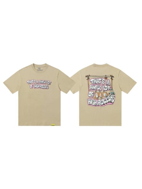 Cough Syrup Bubble 3D Outline Letter High Rollers Poker Chip Utility Pole Cartoon Graphic Double Side Tee 29303799