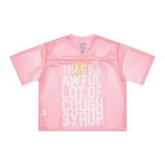Cough Syrup Retro Sport Streetwear Available Front Simple Block Typography Back Large Stacked Letter Print Cropped Mesh Jersey T-Shirt 4 colors 29345315