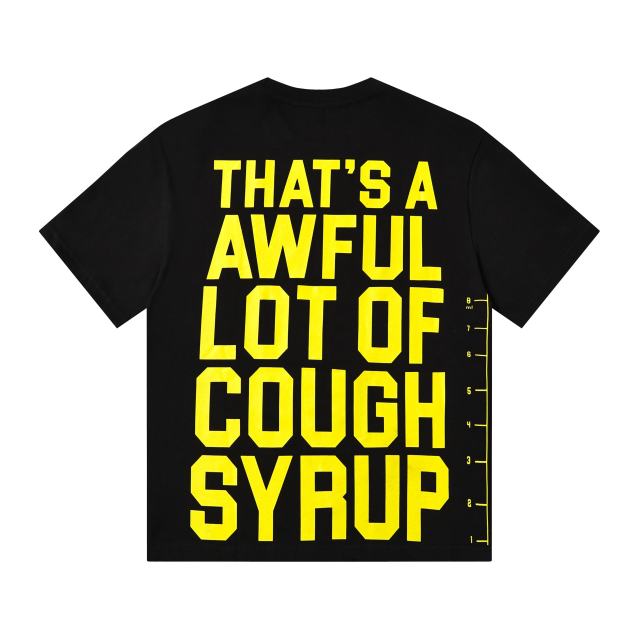 Cough Syrup Minimal Street Small Front Slogan Side Ruler Scale Print Large Stacked Bold Letter Back Tee 5 colors 29302154