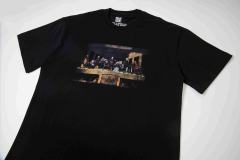 Cough Syrup The Last Supper Hip Hop Rapper Group Remake Painting Front Large Bold Yellow Block Letter Slogan Print Tee 29303902