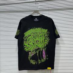 Cough Syrup Dark Grunge Streetwear Front Splatter Paint Toxic Green Jagged Graffiti Letter Overturned Cup Purple Liquid Print Oversized T-Shirt 29343950