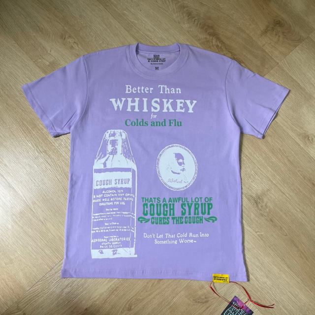Cough Syrup Y2K Retro Street Front Vintage Medicine Label Text Back Mother Child Cartoon Art Print T-Shirt 29345287