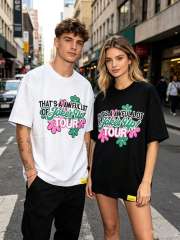 Cough Syrup Jokes Up Tour Daisy Floral Double Sided Letter Print Oversized Tee 2 colors 29288637