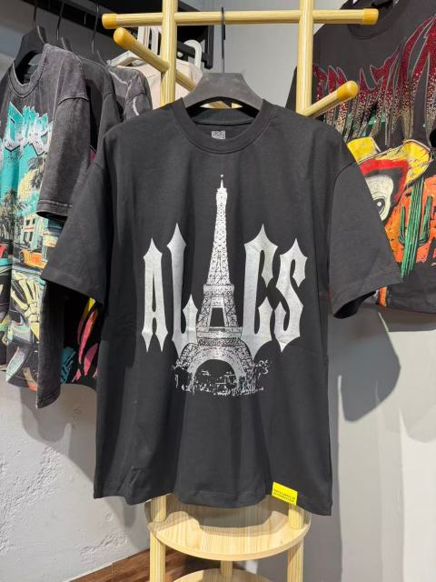Cough Syrup Sketch Texture Eiffel Tower ALCS Gothic Letter Front Embedded Tower Stacked Slogan Tee 2 colors 29290147