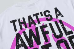Cough Syrup Pink Graffiti Typography Dual Line Front Circular Frame Grunge Text Print Tee 2 colors 29303963
