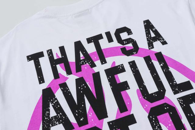 Cough Syrup Pink Graffiti Typography Dual Line Front Circular Frame Grunge Text Print Tee 2 colors 29303963