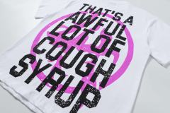 Cough Syrup Pink Graffiti Typography Dual Line Front Circular Frame Grunge Text Print Tee 2 colors 29303963