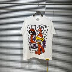 Cough Syrup Retro Cartoon Streetwear Bright White Tone Hip Hop Rooster Character Syrup Bottle Splashing Liquid Vintage Graffiti Art Print T-Shirt 29344157