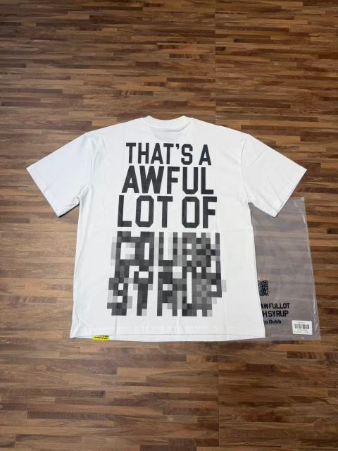 Cough Syrup Cyber Street Glitch Pixel Mosaic Half Blur Text Front Segmented Normal & Distorted Stacked Letter Back Tee 2 colors 29302180