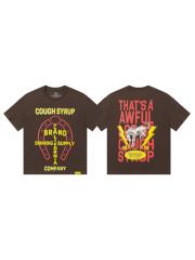 Cough Syrup California Western Horseshoe Brand Text Front Bucking Bronco Lightning Stacked Slogan Printed Tee 29290068