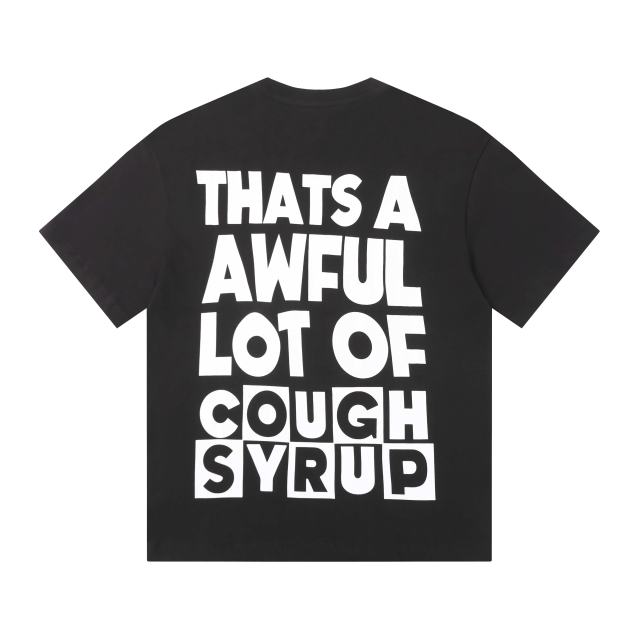 Cough Syrup Block Box Letter Front And Back Double Sided Print Tee 2 colors 29290013