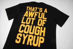 Cough Syrup The Last Supper Hip Hop Rapper Group Remake Painting Front Large Bold Yellow Block Letter Slogan Print Tee 29303902