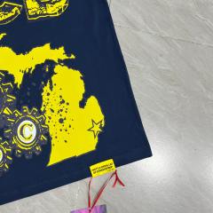 Cough Syrup Retro State Pride Streetwear Distressed Crack Font Mechanical Gear Michigan Outline Map Dual Side Print T-Shirt 3 colors 29344200