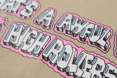 Cough Syrup Bubble 3D Outline Letter High Rollers Poker Chip Utility Pole Cartoon Graphic Double Side Tee 29303799