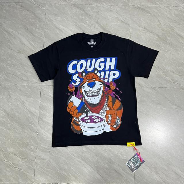 Cough Syrup West Coast Casual Fashion Front Chill Cartoon Tiger Hip Hop Accessories Syrup Pouring Graffiti Bubble Letter Print T-Shirt 2 colors 29344065