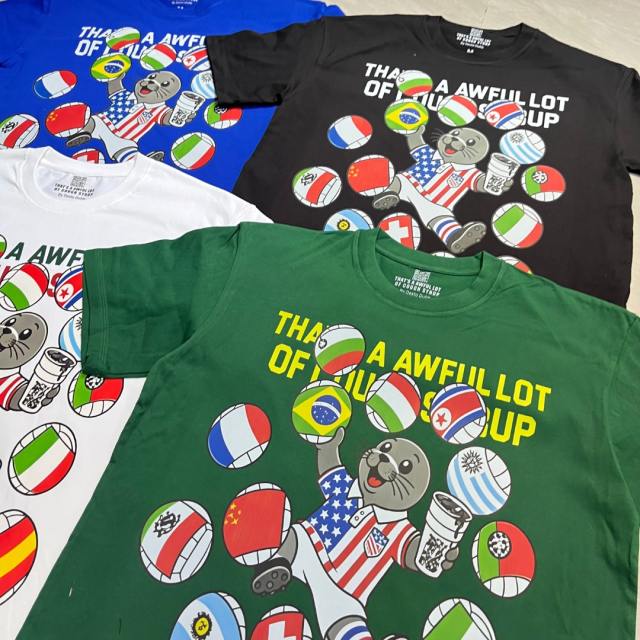 Cough Syrup Cartoon Streetwear Front Cute Us Jersey Sea Lion Multinational Country Flag Football Ball Slogan Print T-Shirt 4 colors 29343108