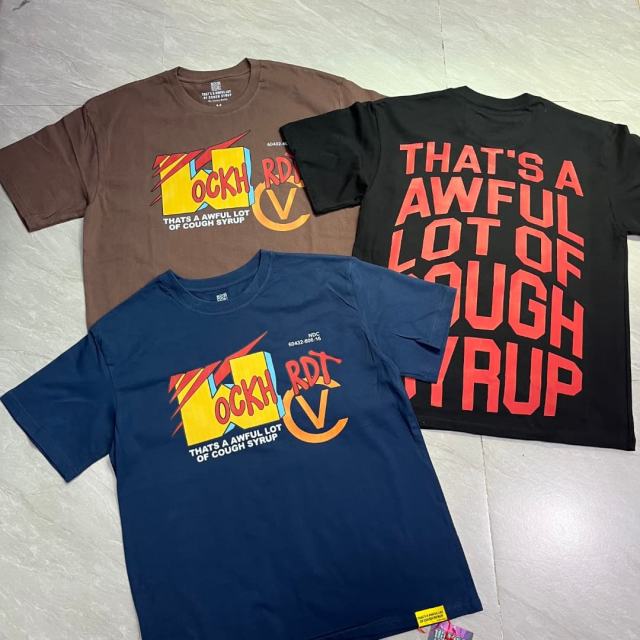 Cough Syrup Color Contrast Graffiti Deformed Art Letter Print Tee 3 colors 29359168