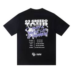 Cough Syrup 03 Greedo Tour Drip Font Purple Tint Portrait Front Concert City Venue Schedule Text Print Tee 29303881