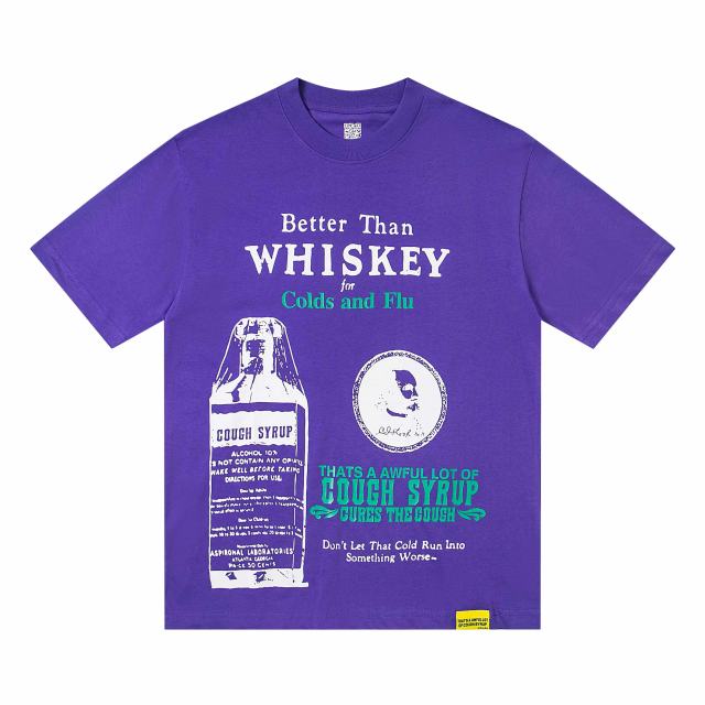 Cough Syrup Retro Old Fashion Drug Label Typography Front Comic Bubble Text Graphic Print Tee 29303849