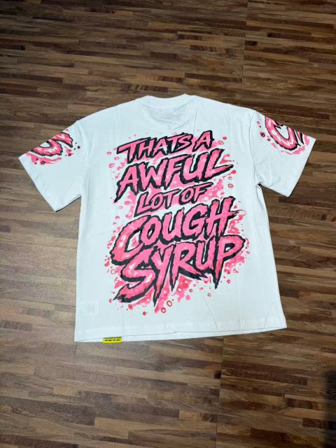 Cough Syrup Pink Splatter Graffiti Cup Front Back Double Sided Print Tee 2 colors 29290023