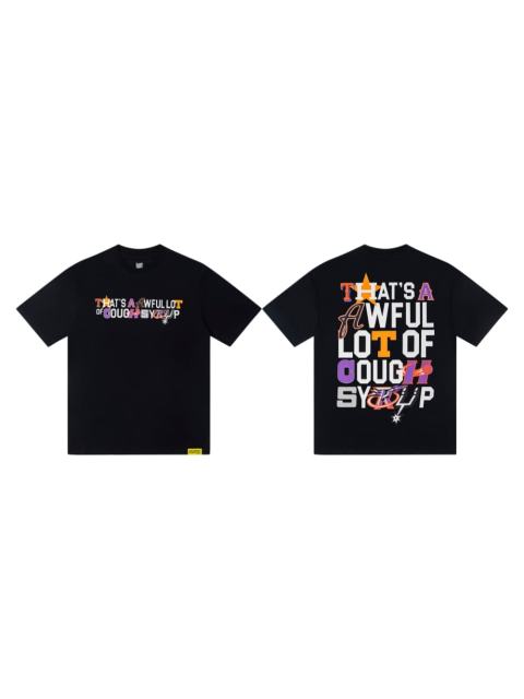 Cough Syrup Y2K Modern Street Front Tiny Star Accent Multicolor Letter Back Big Mixed Color Stacked Text Print T-Shirt 29345354
