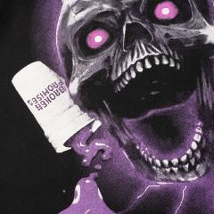 Cough Syrup Two Purple Eye Skull Lightning Front Snake Ring Background Dripping Graffiti Text Print Tee 2 colors 29290122