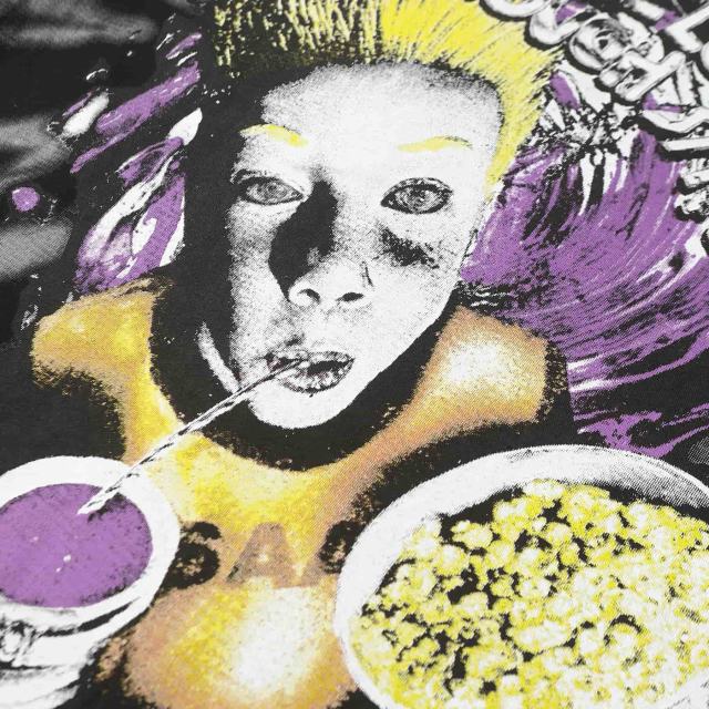 Cough Syrup Trippy Purple Liquid Splash Vortex Graphic Two Sided Print Black Spiral Tie Dye Unisex Tee 29303783