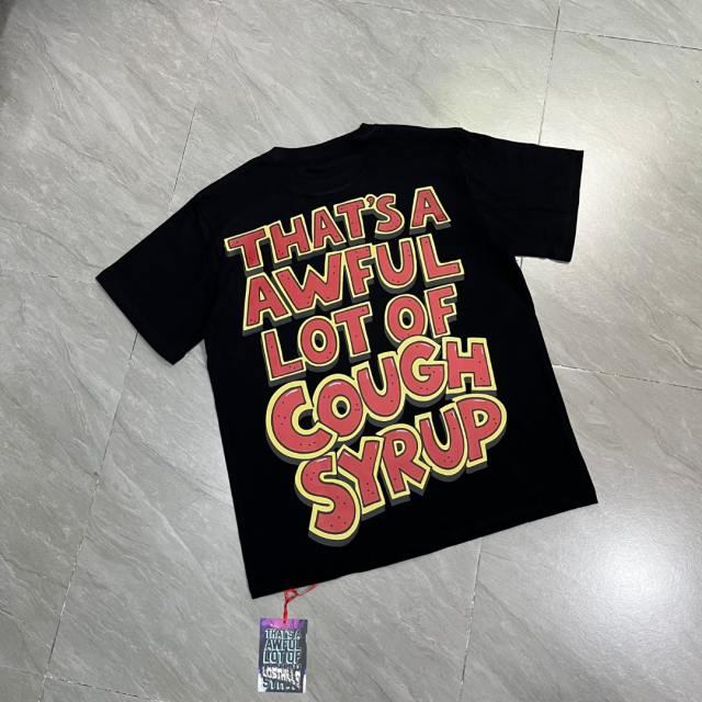 Cough Syrup West Coast Casual Fashion Front Laid Back Cartoon Rabbit Hip Hop Jewelry Syrup Pouring Graffiti Bubble Letter Print 2 colors T-Shirt 29344059