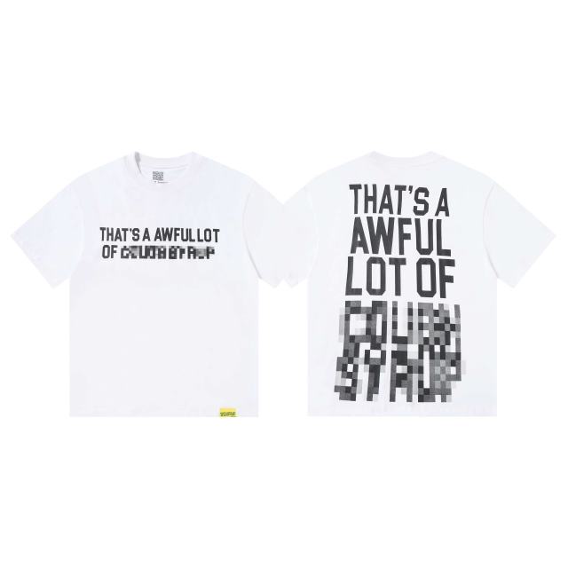 Cough Syrup Cyber Street Glitch Pixel Mosaic Half Blur Text Front Segmented Normal & Distorted Stacked Letter Back Tee 2 colors 29302180