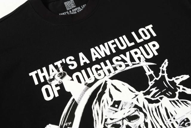 Cough Syrup Gothic Streetwear Line Drawing Reaper Urban Scene Dual Side Contrast Script Signature Typography Tee 29302199