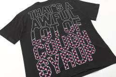 Cough Syrup Four Outline Syrup Bottles Pink Polka Dot Liquid Level Front Half Pink Dot Filled Stacked Slogan Tee 2 colors 29290183