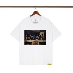 Cough Syrup Pop Hip Hop Streetwear Front Cartoon Characters Last Supper Oil Painting Back Large Bold Yellow Block Letter Print T-Shirt 2 colors 29345276