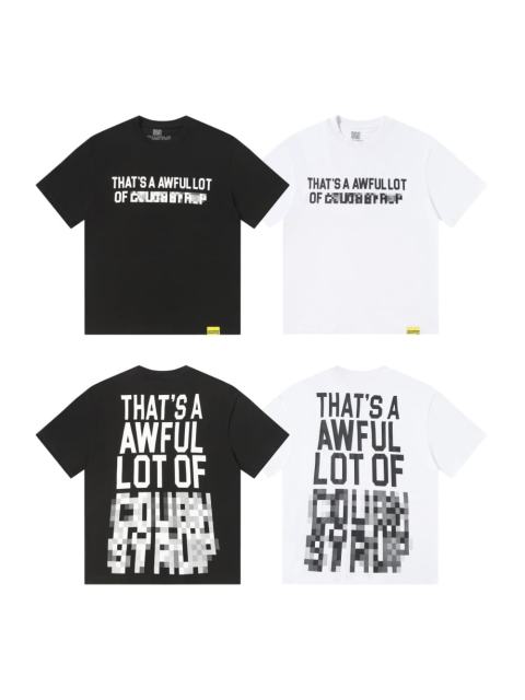 Cough Syrup Cyber Street Glitch Pixel Mosaic Half Blur Text Front Segmented Normal & Distorted Stacked Letter Back Tee 2 colors 29302180