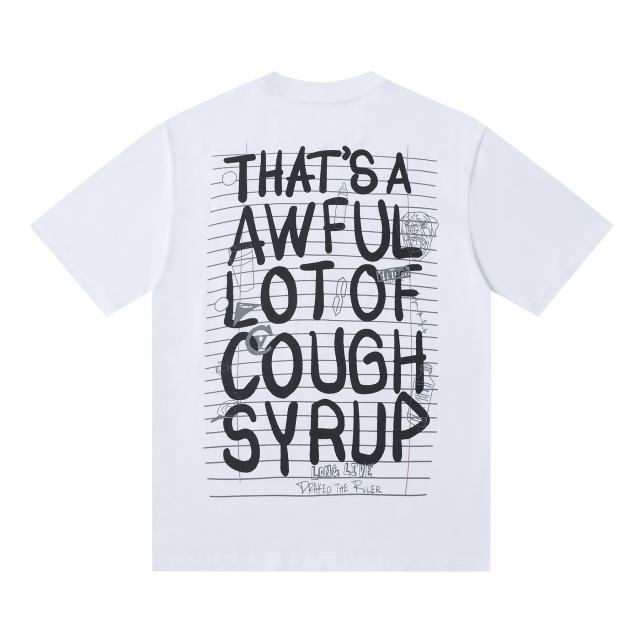 Cough Syrup Grunge Streetwear Notebook Scribble Letter Double Side Print Tee 2 colors 29302356
