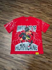 Cough Syrup Full Sleeve White Lightning Hurricane Cartoon Bird Front Gradient Stacked Full Slogan Print Tee 2 colors 29290161