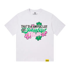Cough Syrup Jokes Up Tour Daisy Floral Double Sided Letter Print Oversized Tee 2 colors 29288637