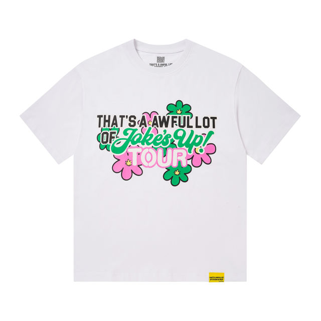 Cough Syrup Jokes Up Tour Daisy Floral Double Sided Letter Print Oversized Tee 2 colors 29288637