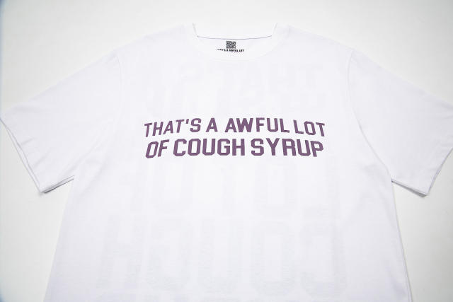Cough Syrup Minimal Hip Hop Streetwear Front Purple Block Letter Back Dripping Purple Syrup Bottle Cup Cartoon Graphic Oversized T-Shirt 29343927
