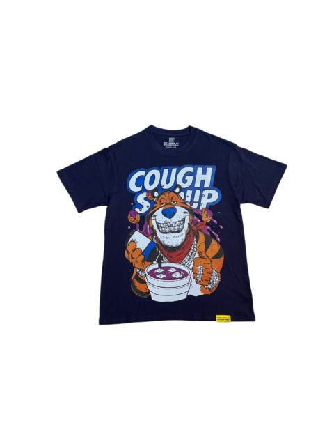 Cough Syrup West Coast Casual Fashion Solid Navy Blue Laid Back Tiger Mascot Pour Syrup Graffiti Bubble Font Print T-Shirt 29344147