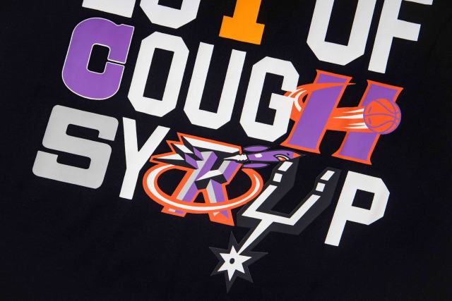 Cough Syrup Y2K Modern Street Front Tiny Star Accent Multicolor Letter Back Big Mixed Color Stacked Text Print T-Shirt 29345354