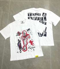 Cough Syrup Red Neon Outline Skeleton Cupid Angel Actavis Cough Syrup Bottle Spider Multi Element Combo Graphic Tee 29303909