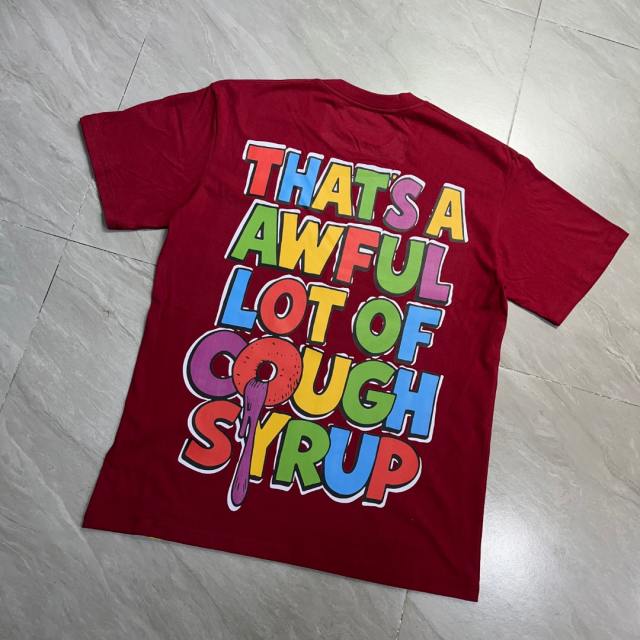 Cough Syrup West Coast Casual Fashion Vivid Color Toucan Character Hip Hop Jewelry Syrup Pouring Bubble Font Print T-Shirt 29344093