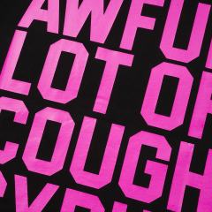 Cough Syrup Pink Line Rodeo Cowboy Cactus Club EST 2018 Front Bold Stacked Letter Tee 29290090