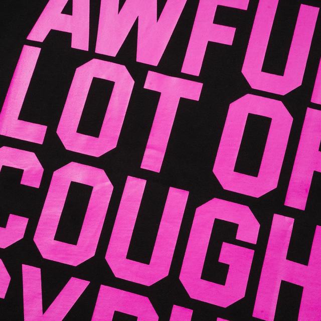 Cough Syrup Pink Line Rodeo Cowboy Cactus Club EST 2018 Front Bold Stacked Letter Tee 29290090