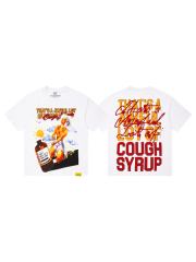 Cough Syrup Pin-Up Lady Syrup Bottle Front Red Graffiti Overlay Stacked Letter Back Print Tee 29290078