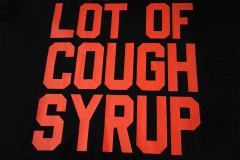 Cough Syrup Red Hue Grim Reaper Group Portrait Gothic Death Letter Front Large Orange Bold Block Slogan Print Tee 29303887
